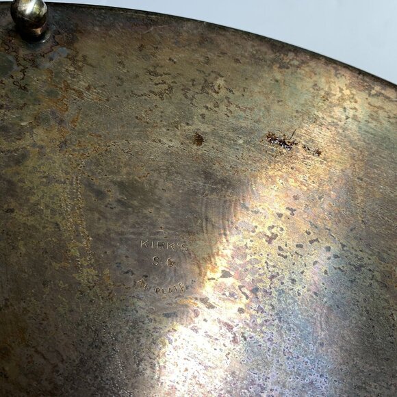 Kirk's  Silver Guild A-1 Footed Serving Tray Vintage Broken Handle - Picture 8 of 8
